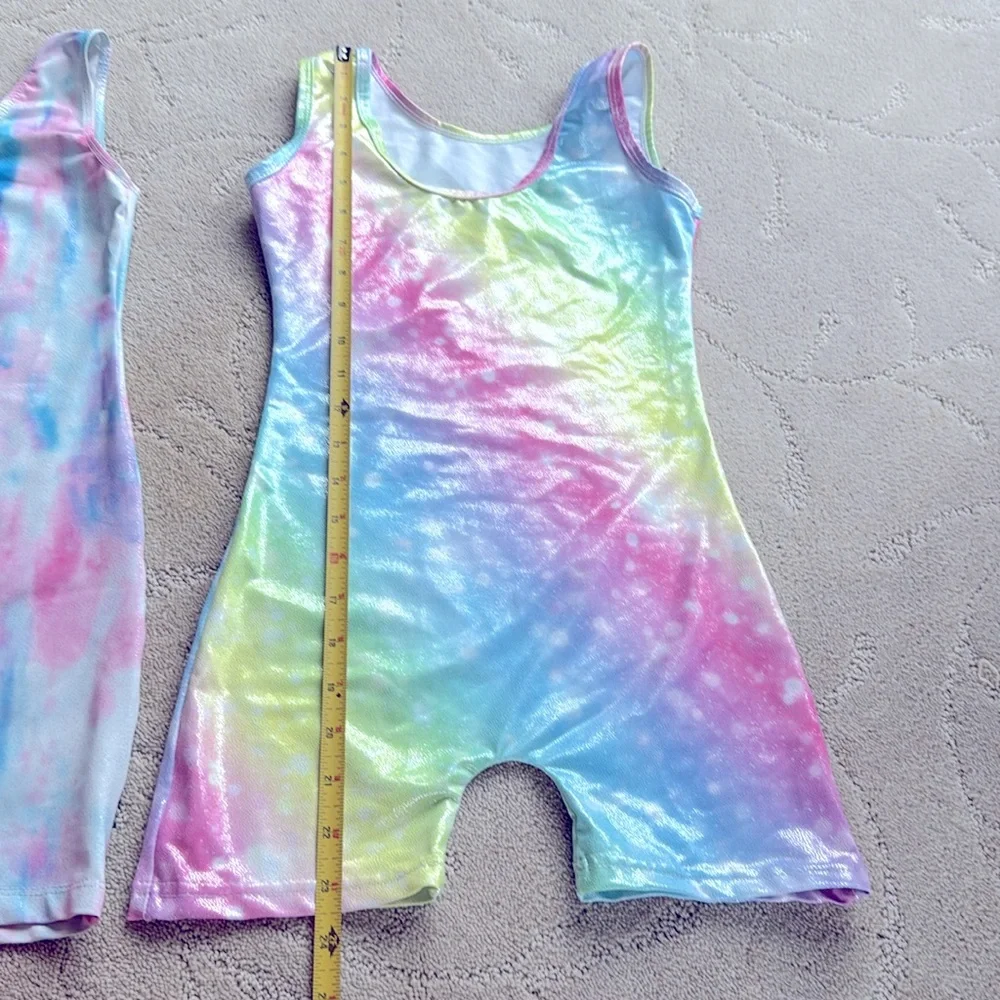 Lot of 2: Girls Size 9-10 yrs Short Leotards for Gymnastics or Dance